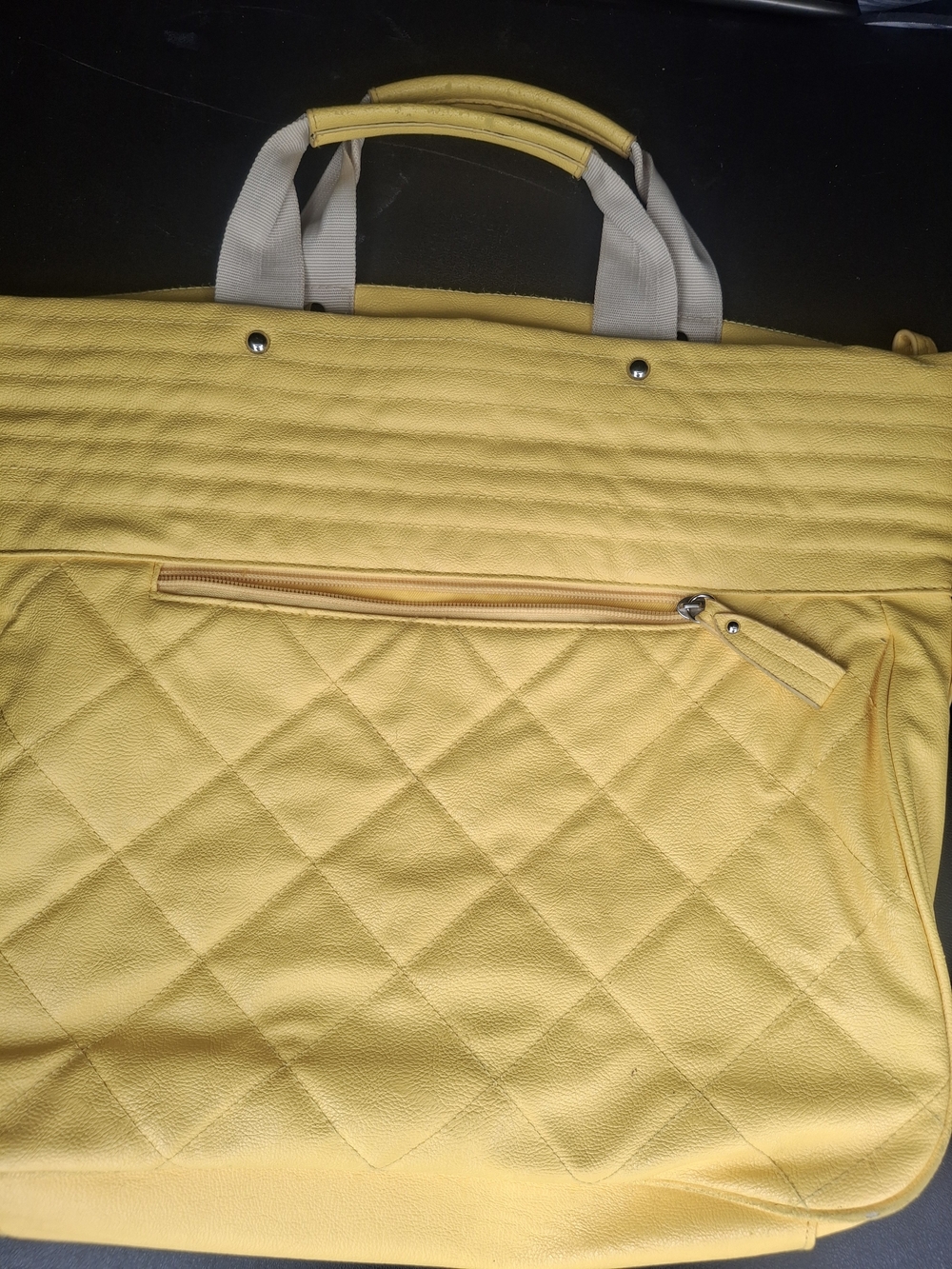 Yellow Quilted Leather Women's Tote Bag - Unbranded